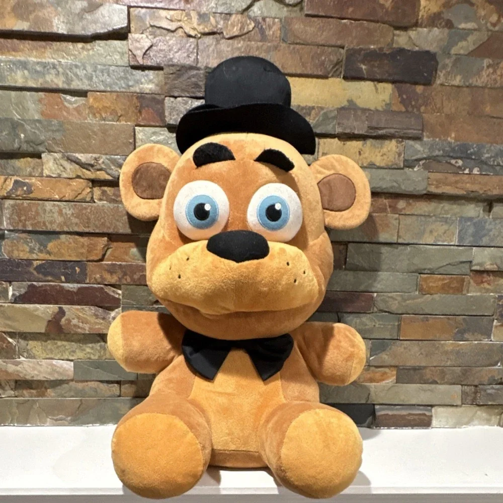 Freddy Fazbear Plush Doll Soft Toy Five Nights at Freddy's Black Hat Bow Tie